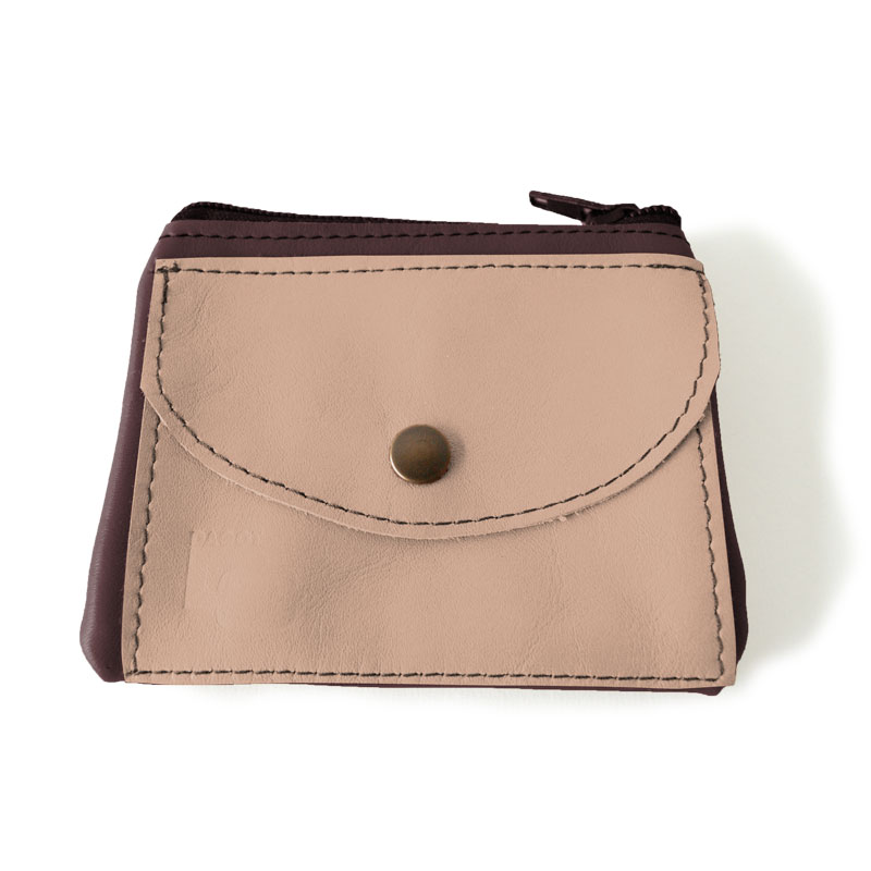 Visuel du porte-monnaie duo poche beige coquille