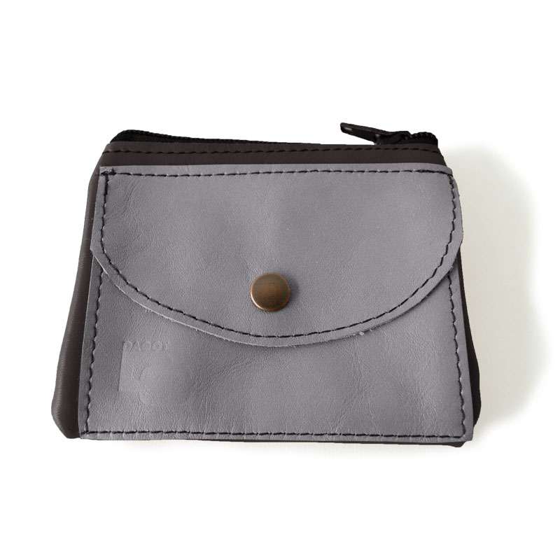 Visuel du porte-monnaie duo poche gris acier