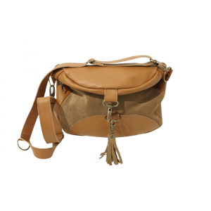 Sac modulable en cuir pleine fleur, porté besace, bandoulière ou sac à dos, fait main dans l’atelier Dagot Cuir à Rennes