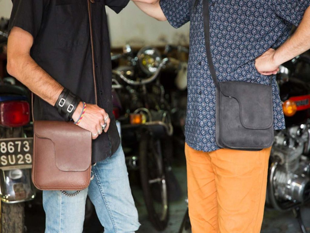 Petite sacoche Baroudeur en cuir pour homme